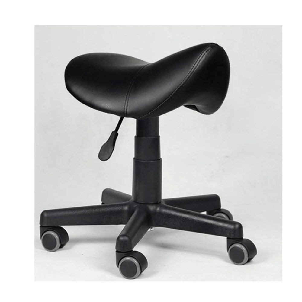 JAVPTAV Saddle Stool w/Wheels Adjustable Height Heavy Duty Swivel Rolling Chair Stool Ottoman Seat for Clinic Dentist Spa Massage Salons Studio Support to 550 Lbs(36-46cm)