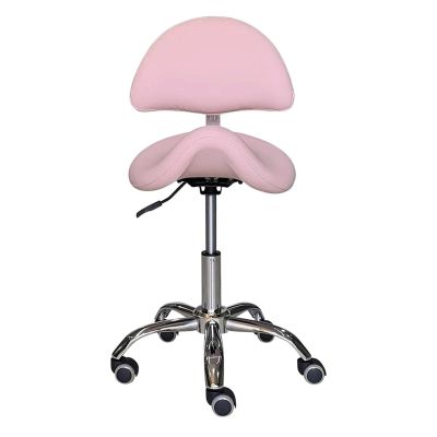 JAVPTAV Saddle Stool Rolling Chair with Back Support Adjustable Height Esthetician Seat w/Wheels for Dental Office Massage Hospital