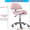 JAVPTAV Saddle Stool Rolling Chair with Back Support Adjustable Height Esthetician Seat w/Wheels for Dental Office Massage Hospital view 2