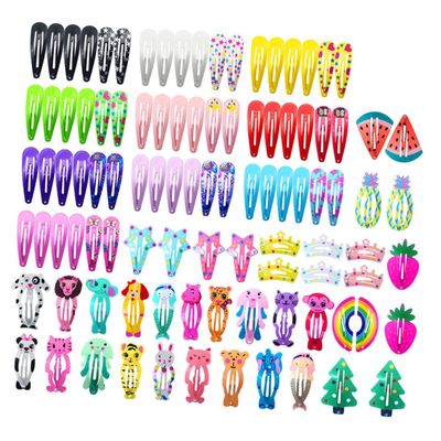 Didiseaon Cartoon Hair Clips 100pcs Kids Hairpin Set Kids Hair Accessory for Girls