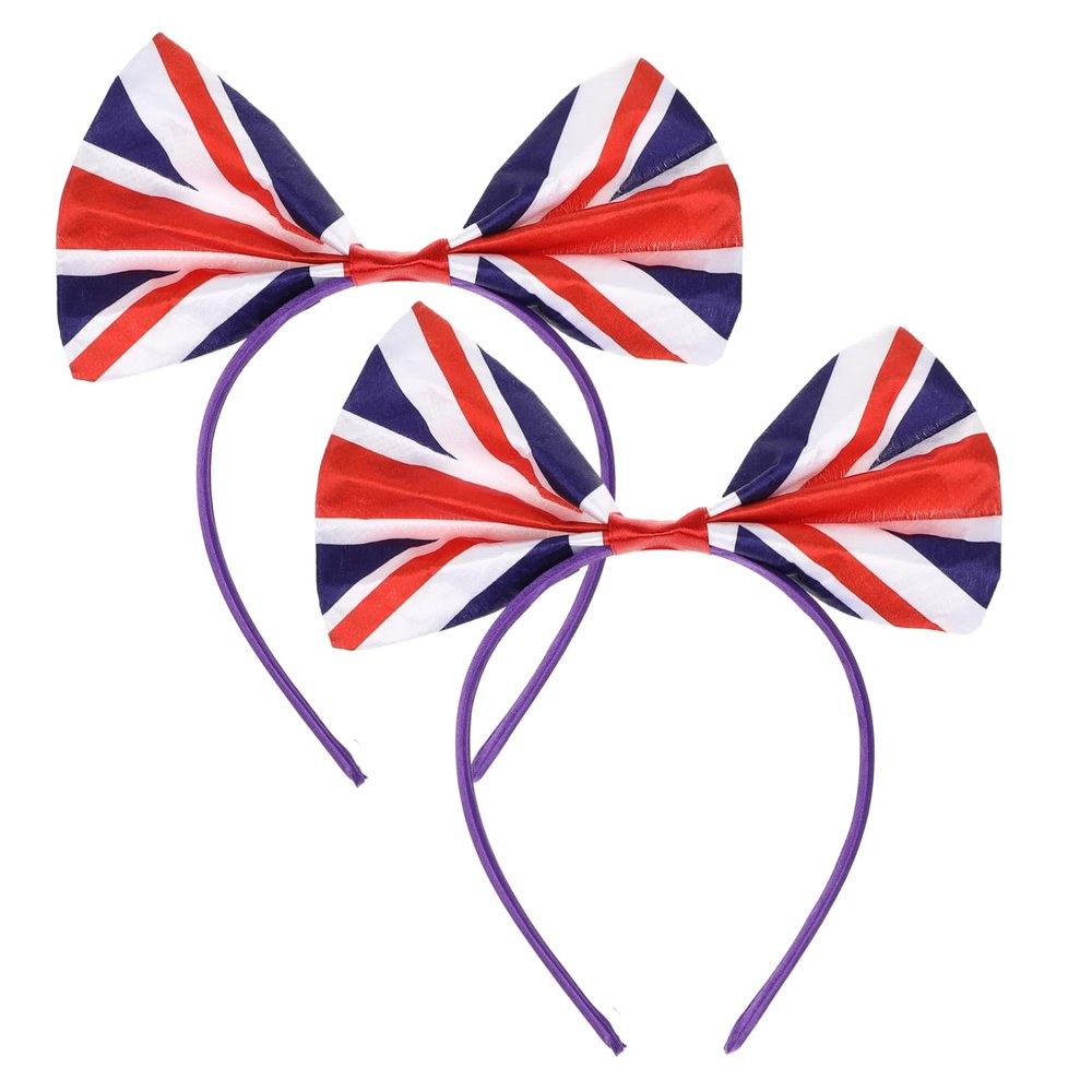 IMIKEYA Chic England Flag Bow Fans Headband Hair Bow Decor for Teen Girls and Adults