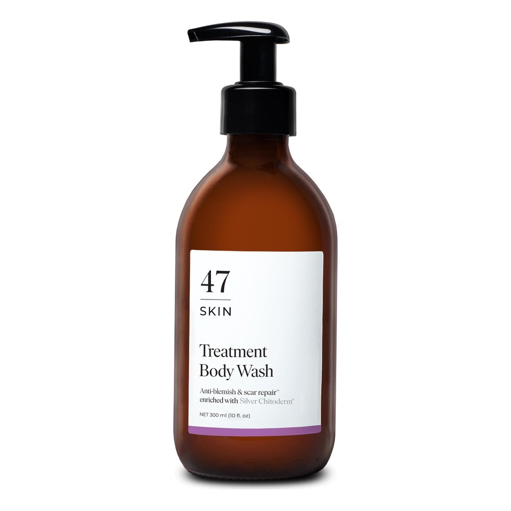 47 Skin Anti-blemish & Scar Repair Treatment Body Wash Enriched with Silver Chitoderm, Cleanser for All Skin Types, 300ml