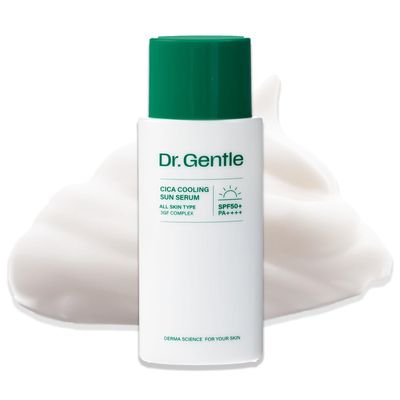 3 sets of Dr.Gentle CICA Cooling Sun Serum SPF 50 - Triple Function Non-Sticky Sunscreen Serum - Centella Soothing Korean Sun Care - Facial Sunscreen for Face - for Summer Skincare Routine