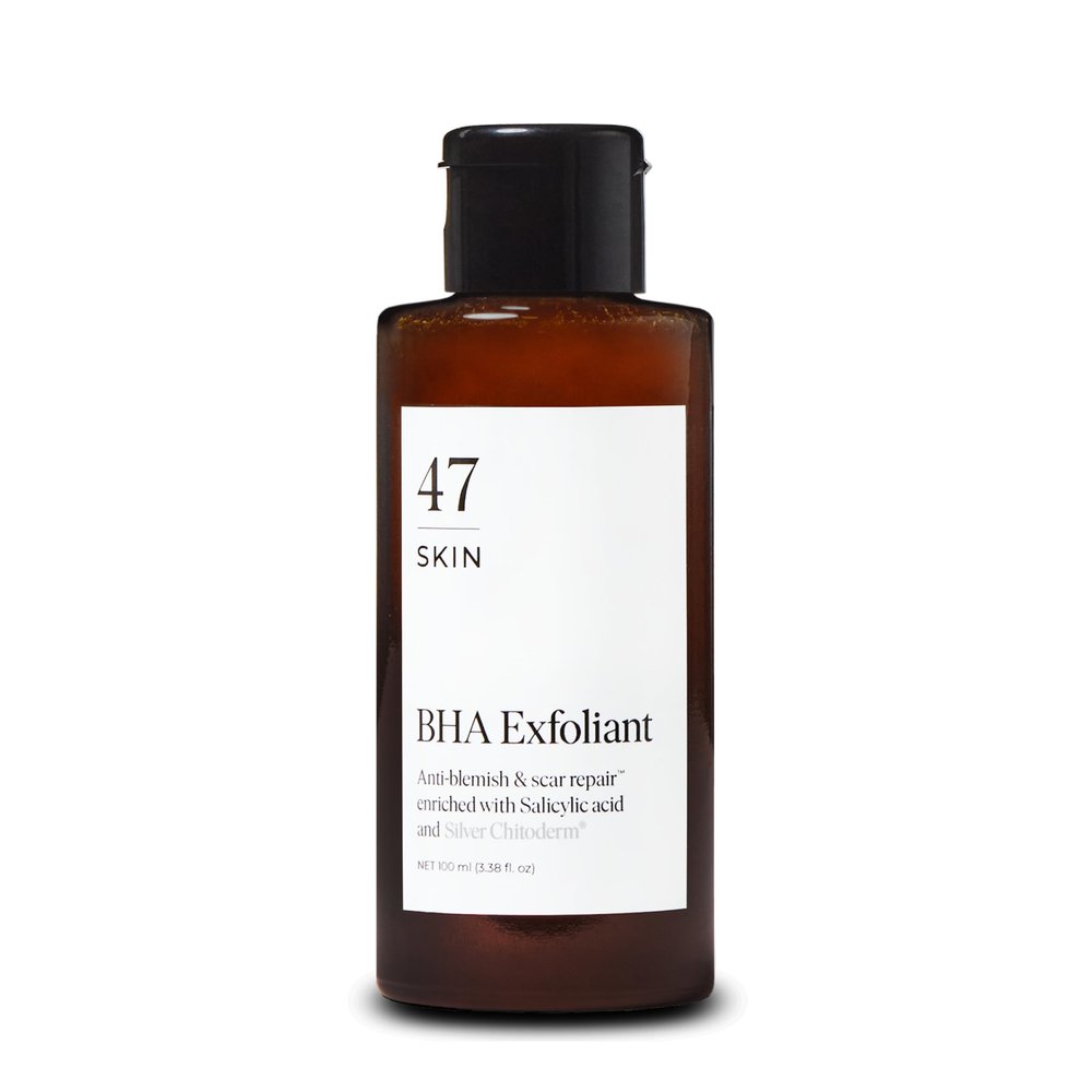 47 Skin Anti-blemish BHA Exfoliant Enriched with Silver Chitoderm for All Skin Types, Clear Skin Exfoliator, 100ml