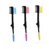 FOMIYES Double-ended Eyebrow Comb for Makeup Eyelash Lash Comb Angled Brush Spoolie Brush Beauty Tool Random Color view 3