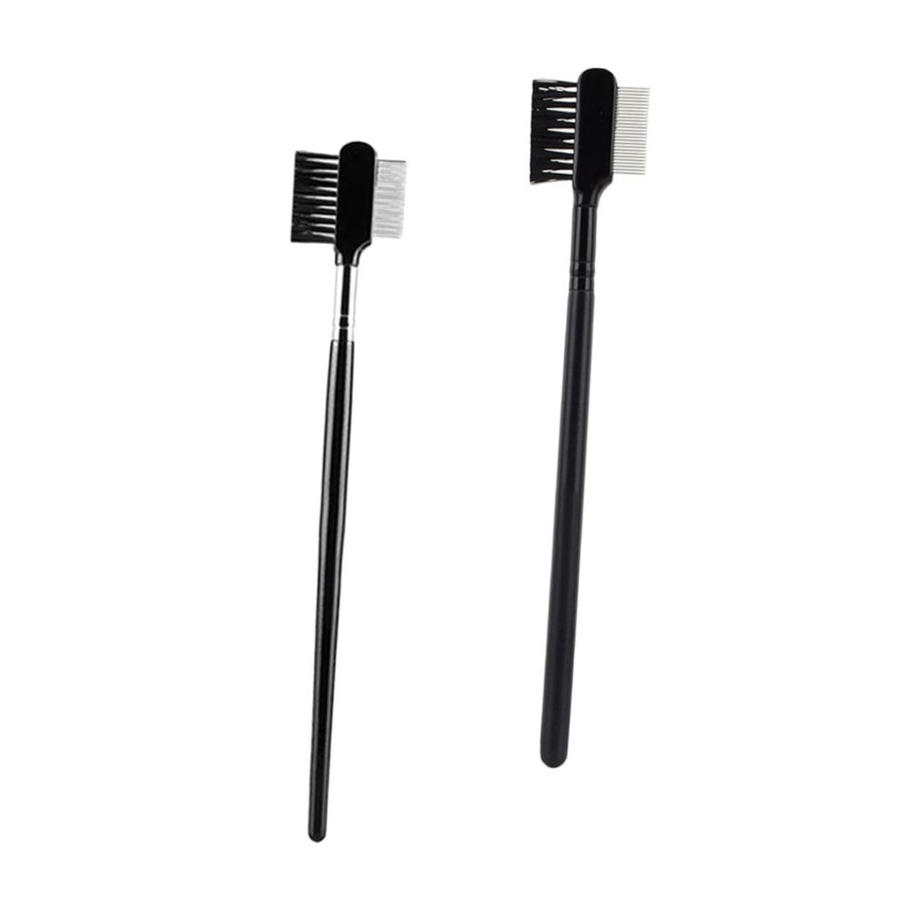 OHPHCALL -1 Makeup Brush Comb for Eyebrows Lashes 2pcs Set Girl's Beauty Tool Compact Practical for Daily Use