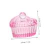 Pink Glass Dappen Dish Monomer Holder with Lid, Heart Shaped view 2