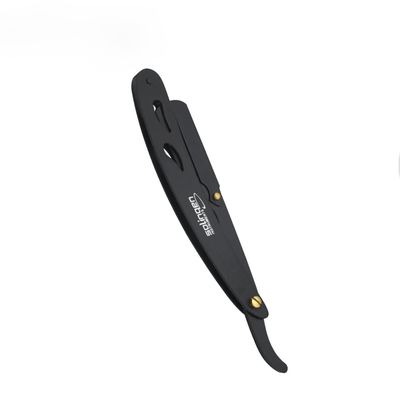 Cut Throat Razor Kit for Men  Matte Black Professional Straight Razor with Premium Stainless Steel Blade  Classic Barber-Style Shaving Tool for Beard & Moustache Grooming  Pouch Included