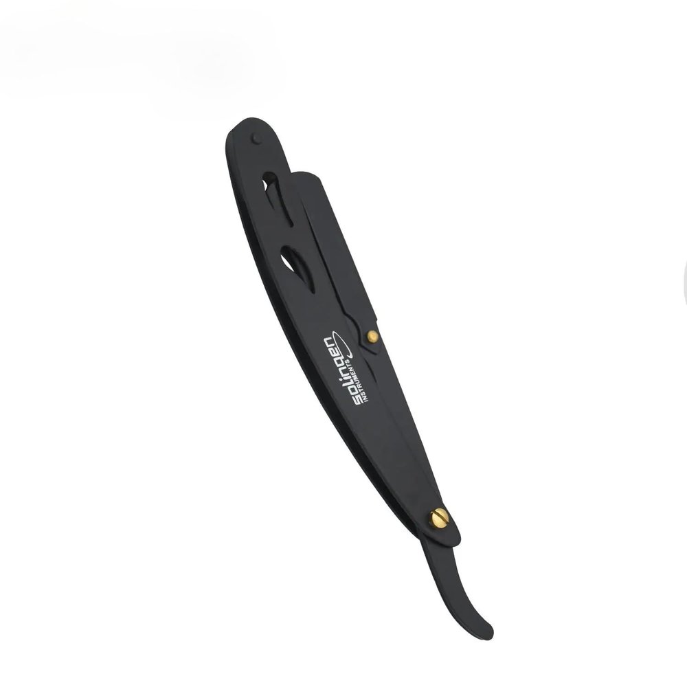 Cut Throat Razor Kit for Men  Matte Black Professional Straight Razor with Premium Stainless Steel Blade  Classic Barber-Style Shaving Tool for Beard & Moustache Grooming  Pouch Included