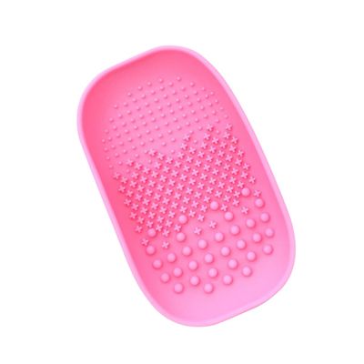 NOLITOY 1pc Makeup Brush Cleaning Plate Brush Scrubber for Dish Makeup Silicone Cleaner Random Pad Easy Wash Organize