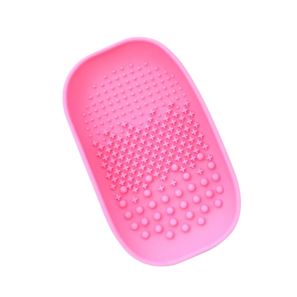 NOLITOY 1pc Makeup Brush Cleaning Plate Brush Scrubber for Dish Makeup Silicone Cleaner Random Pad Easy Wash Organize