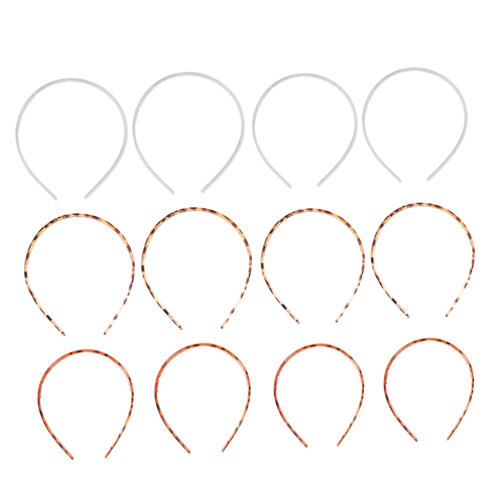 PLAFOPE 12pcs Plastic Headbands with Teeth Non-slip Hair Hoops for Girls and Women Durable Craft Hairbands Colors for Various Hairstyles
