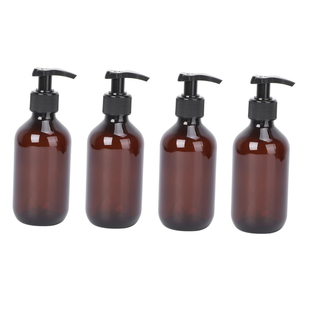 Baluue 4pcs Refillable Pe Bottles Spray Brown Emulsion Subpackaging Bottles for Travel Home Use