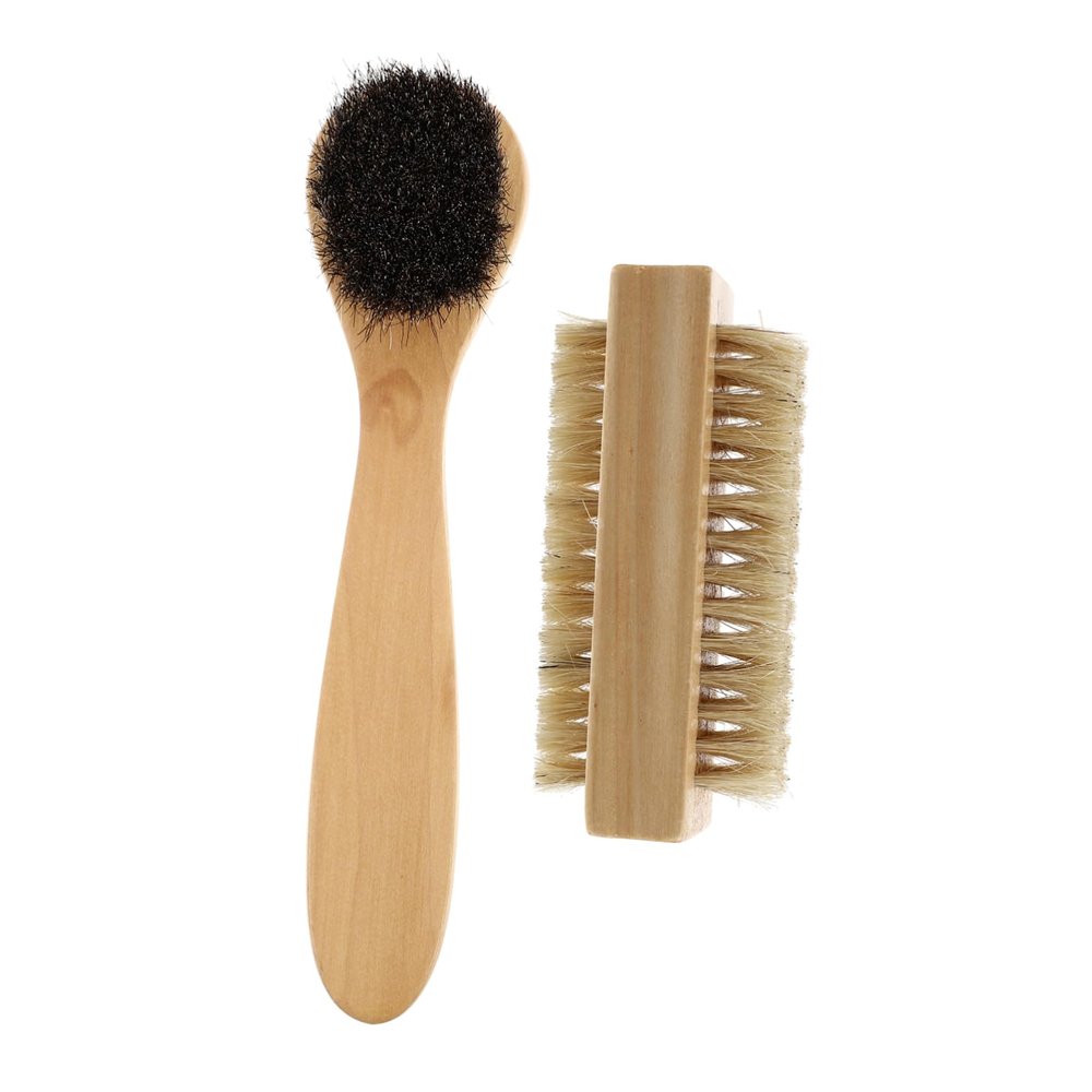 Gogogmee 2pcs Wooden Handwashing Brush Dual-Sided Nail Cleaning Tool for Hands and Feet Soft Pig Bristles Portable Design for Bathroom and Office Use