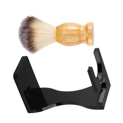 Beatifufu Beard Set Shaving Brush Stand Acrylic Display Holder Easy to Clean for Grooming Dad Husband Boyfriend