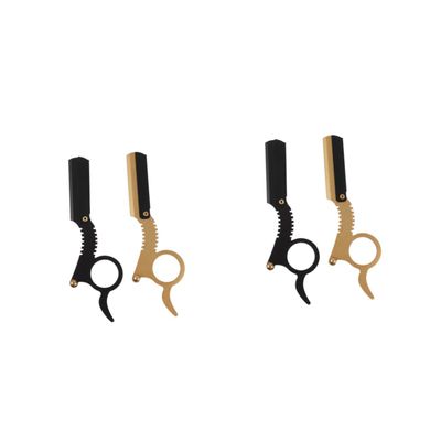 Ipetboom 4pcs Manual Barber Straight Beard Shaver for Men Includes and Finger for Precise Shaving of Beard Eyebrows Hair