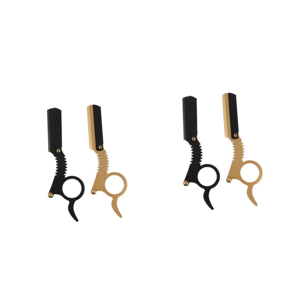 Ipetboom 4pcs Manual Barber Straight Beard Shaver for Men Includes and Finger for Precise Shaving of Beard Eyebrows Hair