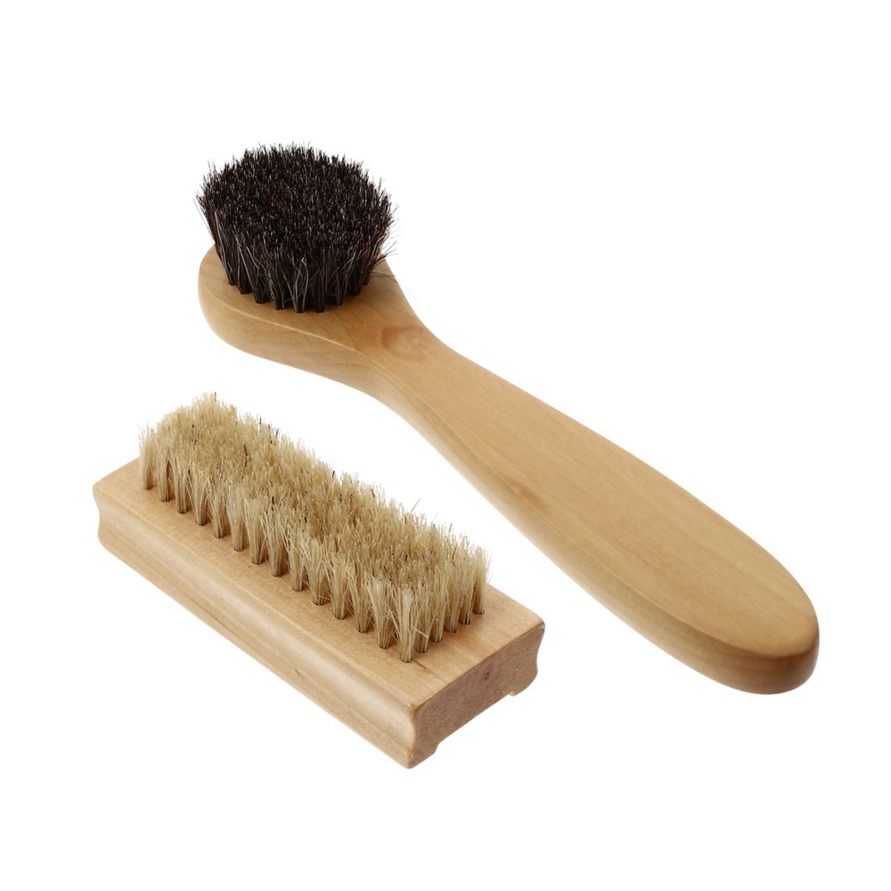 Anneome 2pcs Bathroom Cleaning Supplies Wooden Nail Brush Comfortable Hand Cleaning Tool Easy to Carry Store
