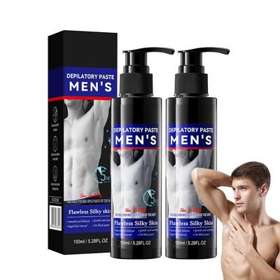 Wenrny 2 Pcs Hair Removal Cream For Men,5 Oz Painless Soothing Non-Irritating Men Depilatory Cream for Body,Chest,Back,Legs,Arms,Underarm and Private Areas,5 Mins Men's Hair Remover Gel