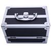 Black Makeup Organizer Aluminum Cosmetic Storage Drawers, Makeup Storage Box for Lipstick Jewelry and Makeup Brushes, Stackable Vanity Organizer,Cosmetic Organizer with Mirror 9"L x 6"W x 6"H view 1