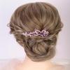 Aimimier Dainty Crystal Flower Hair Comb Sparkly Rhinestone Inlaid Hair Piece Long Teeth Side Combs Wedding Hair Accessories for Women (Purple) view 1