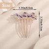 Aimimier Dainty Crystal Flower Hair Comb Sparkly Rhinestone Inlaid Hair Piece Long Teeth Side Combs Wedding Hair Accessories for Women (Purple) view 2