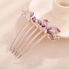 Aimimier Dainty Crystal Flower Hair Comb Sparkly Rhinestone Inlaid Hair Piece Long Teeth Side Combs Wedding Hair Accessories for Women (Purple) view 3
