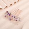 Aimimier Dainty Crystal Flower Hair Comb Sparkly Rhinestone Inlaid Hair Piece Long Teeth Side Combs Wedding Hair Accessories for Women (Purple) view 4