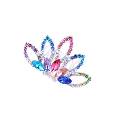 Baluue 1pc Colorful Rhinestone Hair Comb for Women Handmade Bridal Wedding Headpiece Elegant Hair Accessory for Brides for Engagements Parties and Special Occasions