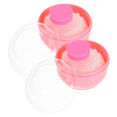 minkissy 2pcs Powder Puff Applicator Body Powder Puff and Container for Boys and Girls Easy to Refill Travel Friendly