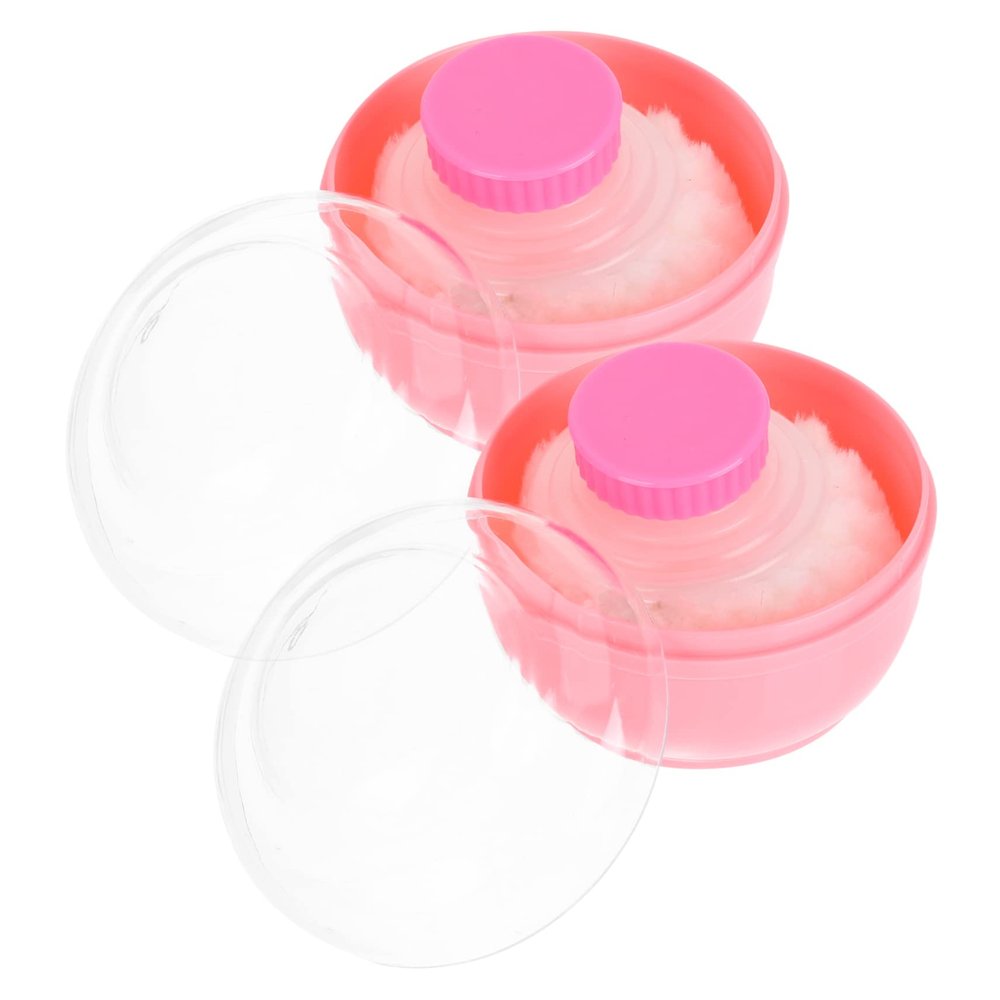 minkissy 2pcs Powder Puff Applicator Body Powder Puff and Container for Boys and Girls Easy to Refill Travel Friendly