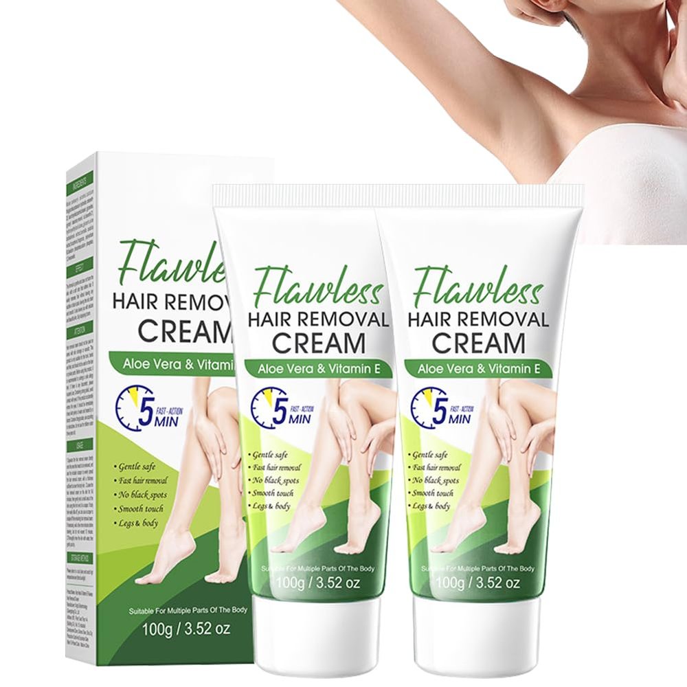 Wenrny 2 Pcs Hair Removal Cream for Women,3.5 Oz Painless Flawless Women Body Depilatory Cream for Underarms,Private Parts,Legs,Arms and Bikini,Gentle Female Hair Removal Lotion (3.5 Oz, Aloe)