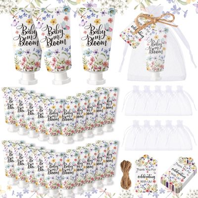 Dansib 48 Sets Baby in Bloom Hand Cream Gifts Baby Shower Hand Cream Party Favors for Guests Wildflower Gift Bulk Travel Size Lotion Set for Guest