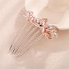 Aimimier Dainty Crystal Flower Hair Comb Sparkly Rhinestone Inlaid Hair Piece Long Teeth Side Combs Wedding Hair Accessories for Women (Champagne) view 1