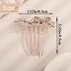 Aimimier Dainty Crystal Flower Hair Comb Sparkly Rhinestone Inlaid Hair Piece Long Teeth Side Combs Wedding Hair Accessories for Women (Champagne) view 3