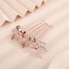 Aimimier Dainty Crystal Flower Hair Comb Sparkly Rhinestone Inlaid Hair Piece Long Teeth Side Combs Wedding Hair Accessories for Women (Champagne) view 4