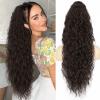 Curly Wave Hair Extensions Ponytail,30" Dark Brown Claw Clip in Ponytail view 1