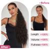 Curly Wave Hair Extensions Ponytail,30" Dark Brown Claw Clip in Ponytail view 2