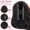 Curly Wave Hair Extensions Ponytail,30" Dark Brown Claw Clip in Ponytail view 3