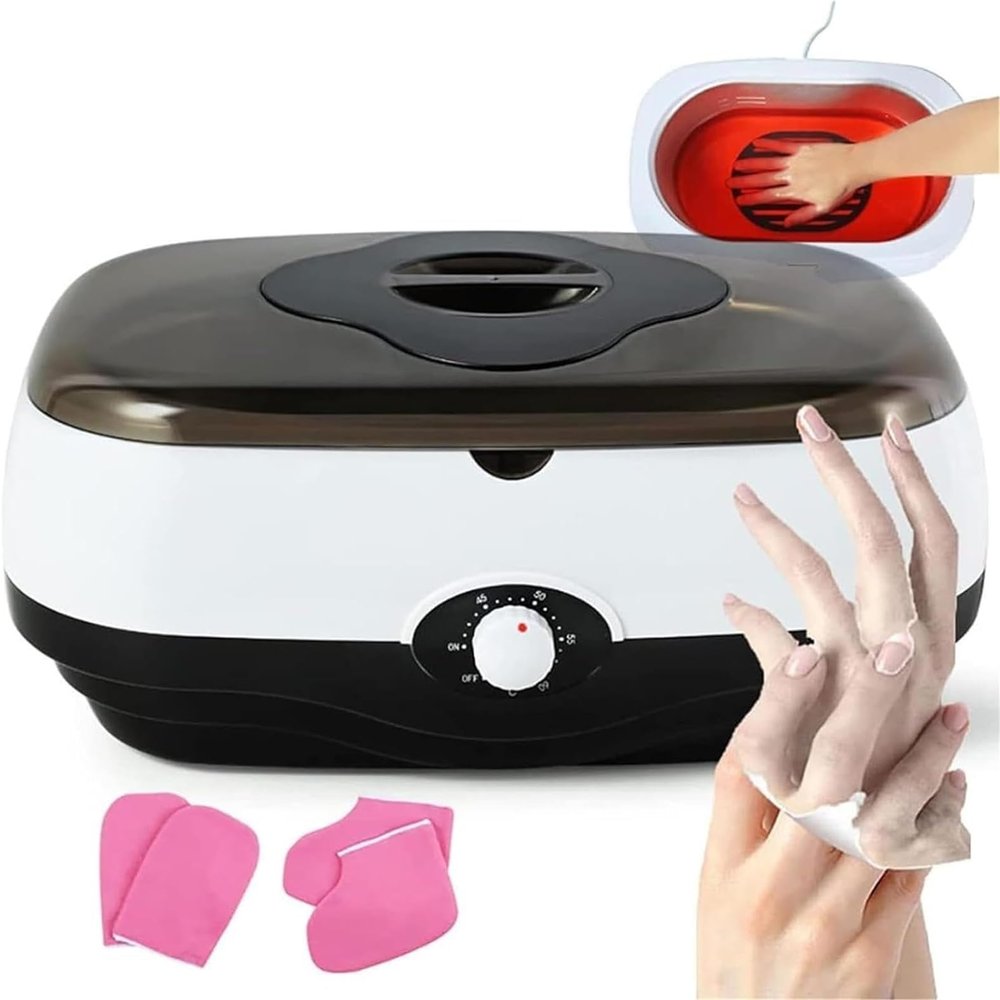 YCLRELIJ Paraffin Wax Bath, 4L Large Capacity Paraffin Wax Machine for Hand Foot, 0-60 Adjustable Temperature, Moisturizing and Exfoliating, for Soft Elbows, Hands, Feet, Arthritis and Joint.(Black)