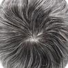 Right Hair Toupee For Men's Hair Piece Real Human Hair Fine Monofilament Hair Replacement System For Mens Hair System Natrual Hairline 8X10#1B65#1B Off Black+65% Grey 120% Density view 4