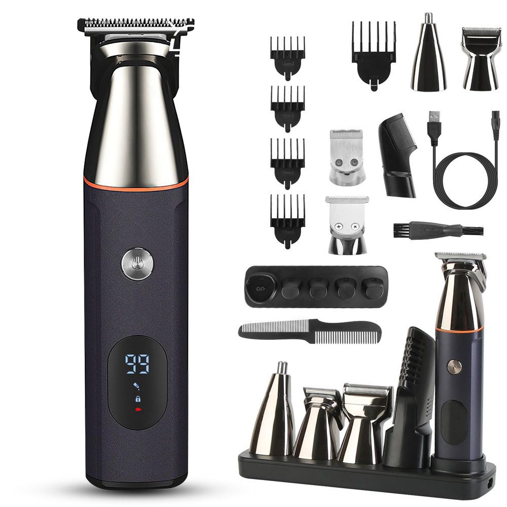 Zorpupoa Beard Trimmer for Men, All-in-One Mens Grooming Kit Waterproof Electric Razor for Nose, Body, Face and Mustache,Cordless Hair Clipper Shavers, Gifts for Men Husband Father