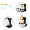 BIUDECO High-class Wood and Stainless Steel Shaving Brush Set Beard Brush and Stand Shaving Bowl Cup view 3