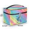 Ioracida Personalized Makeup Bag Cosmetic Bag, PU Leather Waterproof Custom Butterfly Initials Travel Toiletry Bag for women, Personalized Birthday Gift for Sister Friends, Rainbow Glitter view 3