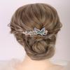 Aimimier Dainty Crystal Flower Hair Comb Sparkly Rhinestone Inlaid Hair Piece Long Teeth Side Combs Wedding Hair Accessories for Women (Blue) view 2