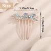 Aimimier Dainty Crystal Flower Hair Comb Sparkly Rhinestone Inlaid Hair Piece Long Teeth Side Combs Wedding Hair Accessories for Women (Blue) view 3