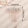 Aimimier Dainty Crystal Flower Hair Comb Sparkly Rhinestone Inlaid Hair Piece Long Teeth Side Combs Wedding Hair Accessories for Women (Clear) view 3