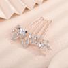 Aimimier Dainty Crystal Flower Hair Comb Sparkly Rhinestone Inlaid Hair Piece Long Teeth Side Combs Wedding Hair Accessories for Women (Clear) view 4