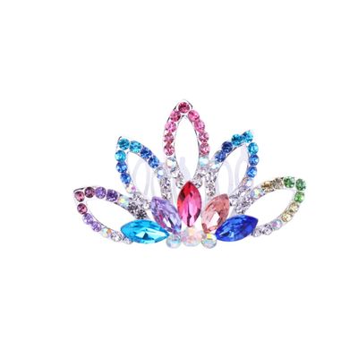 Beatifufu 1pc Colorful Rhinestone Insert Comb for Brides Elegant Bridal Hair Accessory for Weddings Parties and Special Occasions Handmade Beautiful Design