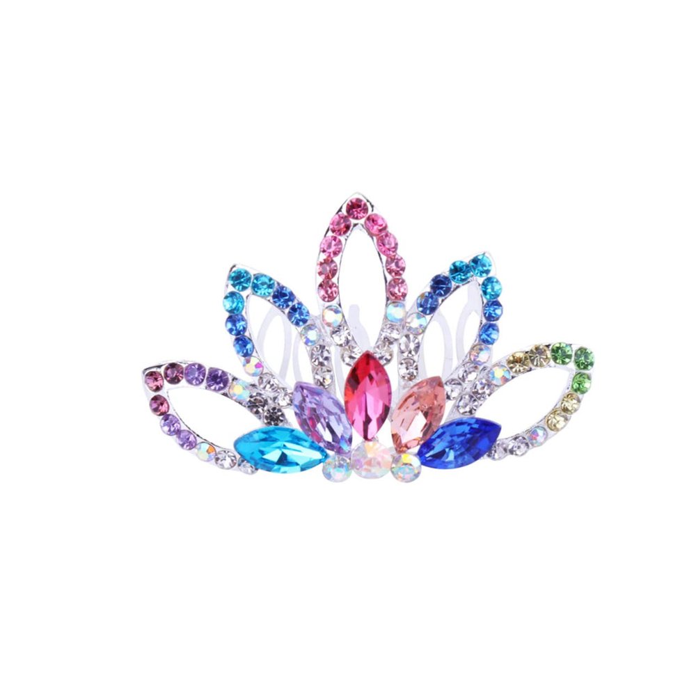 Beatifufu 1pc Colorful Rhinestone Insert Comb for Brides Elegant Bridal Hair Accessory for Weddings Parties and Special Occasions Handmade Beautiful Design